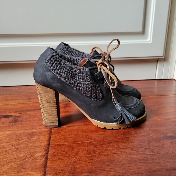 See By Chloe Shoes - See by Chloe leather knit cuff booties 36